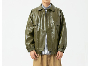 Veste parka en cuir PU pour homme, design personnalisé, style motard, effet vieilli, col montant, imperméable et respirante, à capuche, pour l'hiver - Product Image 3