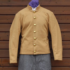 เสื้อคลุมเครื่องแบบทหารใต้ยุคสงครามกลางเมืองแบบจำลอง ทำจากผ้าขนสัตว์สีพื้น - Product Image 2