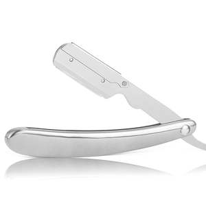 Navaja de Afeitar Plegable de Acero Inoxidable Alemana, Maquinilla de Afeitar para Barba con Cuchilla Desechable, Cuchillo de Afeitar para Barbería - Product Image 4