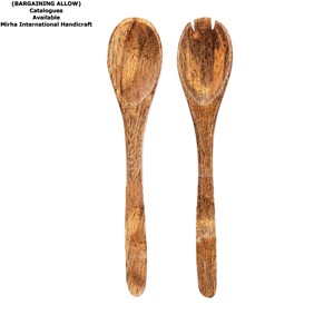 Salad Servers or Salad <b>Tongs</b> <b>Wooden</b> India Spoons for Cooking Indian Non Stick <b>Wooden</b> Kitchen Utensil Set - Product Image 6