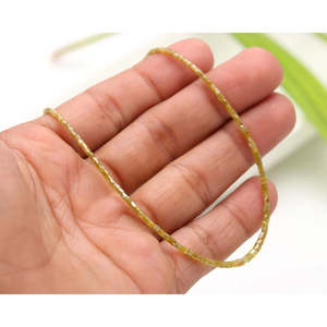 Collier en argent étincelant de 16 pouces avec perles de diamant jaune facettées de 1,5 à 2 mm - Product Image 3