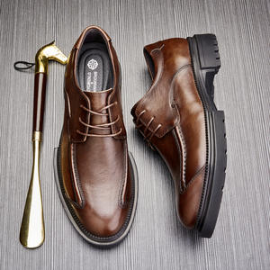 Chaussures Oxford en cuir de vachette pleine fleur avec talon amorti et design antidérapant, chaussures habillées pour hommes, chaussures en cuir - Product Image 2