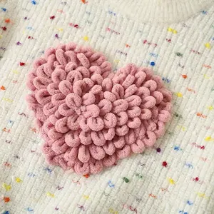 Conjunto de 2 Piezas: Suéter de Lana con Diseño de Corazón en 3D y Falda de Tul - Product Image 3