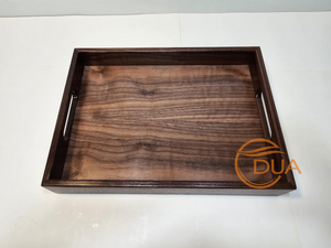 Plateau de service rectangulaire en bois fait main avec poignées pour servir des boissons ou des aliments - Product Image 4