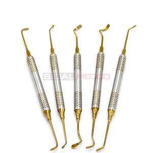 Premium 6 uds recubierto de oro Alemania Acero inoxidable Manual Dental compuesto relleno instrumentos conjunto restaurador Kit quirúrgico para - Product Image 4
