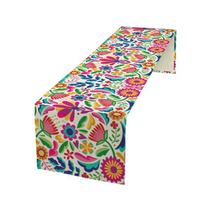 Chemin de table en coton doux, style magnifique, imprimé floral brodé personnalisé, exportateur indien - Product Image 3