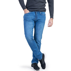 Pantalones Vaqueros Casuales de Mezclilla para Hombre, Estilo Urbano, Transpirables, Rectos, Color Sólido, Lavado de Color, para Otoño e Invierno - Product Image 1