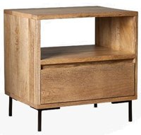 Table de chevet blanche en bois de manguier massif sculpté à la main, style Mid-Century, décoration moderne, faite à la main, petit design EXOTIQUE, Diwali