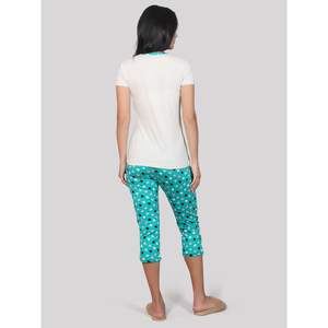 ชุดนอนฤดูร้อนสีเขียวสำหรับผู้หญิง Evolove ผ้าฝ้ายเนื้อนุ่มพิเศษ กางเกงขายาวแบบ Capri และเสื้อท่อนบน พร้อมกระเป๋าข้าง 2 ช่อง ดีไซน์ทันสมัย ขั้นต่ำ 5 ชิ้น - Product Image 6