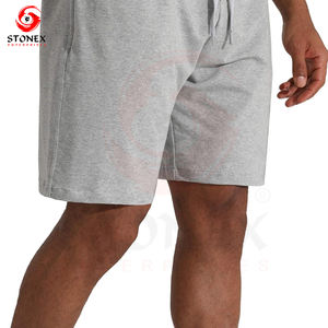Summer Joggers Classical Shorts Hommes Elastic Basic Solid Shorts Polyester Knee Length Washed Shorts for Men - Product Image 5