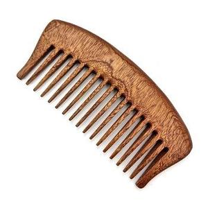 Peine de madera de dientes anchos ecológico con logotipo de marca personalizado y peine de madera de F S International - Product Image 2