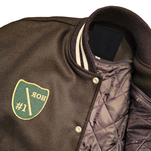 Custom <b>Wool</b> Varsity Jacket Men <b>Quilted</b> Baseball Jacket Embroidered Letter Patch Long Sleeve Winter Outerwear - Product Image 6