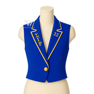 Gilet de bureau recadré formel brodé de vêtements de sororité grecs Sigma Gamma Rho | Vêtements d'affaires élégants - Product Image 1