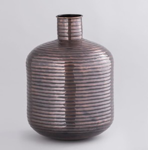 Vase à fleurs élégant pour maison hôtel salon hôtel restaurant vases décoratifs couleur cuivre Vases à fleurs en métal dessus de Table rond - Product Image 3