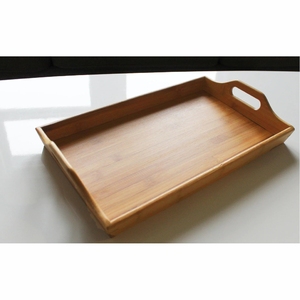 Bandeja de Madera Maciza de Estilo Japonés Minimalista |   Tabla de Servir Moderna de Arce y Roble, Bandeja Decorativa Nórdica de Madera con Asas Integradas - Product Image 4