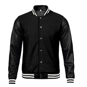 High Quality Canvas Winter Varsity <b>Jacket</b> for <b>Men</b> and Women with Stand Collar Custom Embroidery Cotton Sleeves Vintage Design - Product Image 1