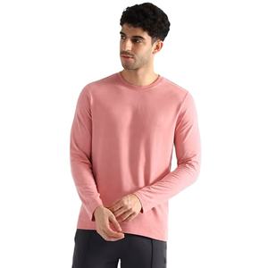 Camiseta lisa de manga larga de alta calidad para hombre, Camiseta de cuello redondo de algodón ligero transpirable, impresión personalizada disponible - Product Image 1