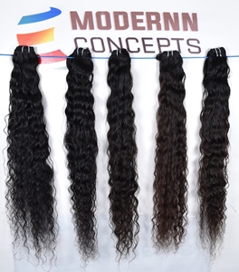 ผมแท้ธรรมชาติแบบ Remy สีดำ ลอนลึก แบบไม่ผ่านกระบวนการ  แบบต่อผมอินเดีย  แบบ Fusion Machine Double Weft - Product Image 2