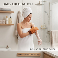 Gants de bain en éponge pour une mousse abondante, exfoliant durable pour une peau lisse, prêts à être expédiés