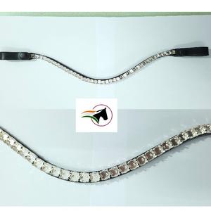 Bandeau de tête en cuir plat et fin, vide pour chaîne de tasses, avec bouton-pression sur boucle pour cristaux DIY, à dégagement rapide, équestre - Product Image 1