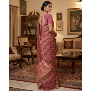 Chal étnico Chanderi con blusa y sari con estampado digital - Product Image 3