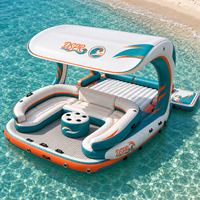Plateforme flottante gonflable pour les loisirs en lac et en mer, grand ponton rond pour les événements sociaux et les activités ludiques