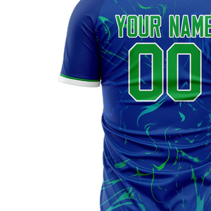 Ensembles de maillots de football unisexes pour adultes à manches courtes 2019, 100% polyester, nom d'équipe personnalisé sur le devant, séchage rapide, entraînement, jeu, costume de football - Product Image 2