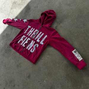 Sudadera con capucha con cremallera lavada desgastada Vintage personalizada, ropa de calle de algodón del fabricante para hombre, ropa de invierno con bordado 3D de diamantes de imitación - Product Image 5