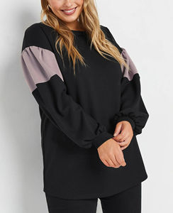 Service OEM/ODM Sweat-shirt à col rond avec fermeture éclair sur le côté, coupe ample, sur mesure, de haute qualité, streetwear tendance, sweat-shirt pour femmes - Product Image 3