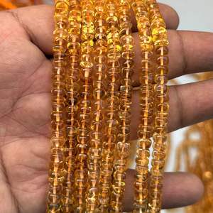 Perles rondes lisses en citrine naturelle de haute qualité, jaunes, de 4 mm à 7 mm, pour la fabrication de bijoux - Product Image 5