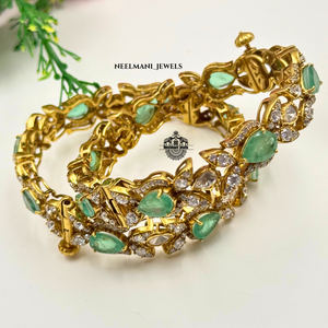 Green Polki Style Moissanite Bracelet & Bangle - Product Image 4