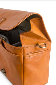 Bolsa de cámara DSLR con inserto y carcasa de hombro para hombres y mujeres de cuero con forro de lona en color marrón claro, de color marrón claro - Product Image 5