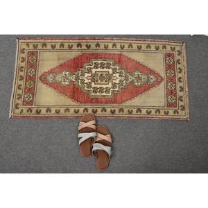 พรมตุรกีโบราณขนาด1.6 x 3.3ft ขนแกะสีเบจสีเบจทรงคิลิมขนาดใหญ่สี่เหลี่ยมผืนผ้าดีไซน์โถงทางเดินขนาด10มม. สำหรับห้อง - Product Image 5