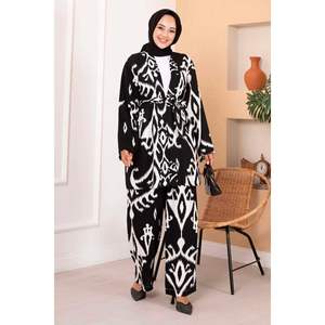Hijab Estampado Viscosa Conjunto 2 Piezas Negro - Product Image 1