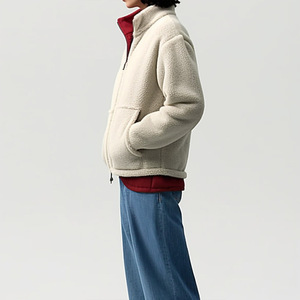 Veste de sport d'hiver pour hommes col montant polaire polaire fermeture à glissière lapin Logo avant nouveau - Product Image 4