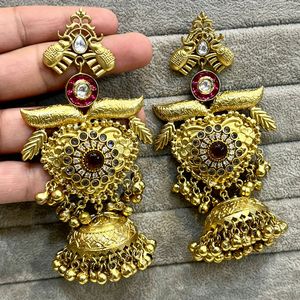 ต่างหูจุมก้าแฟชั่นคุณภาพสูงขายดี ดีไซน์ยาวประดับลูกปัดหรูหรา วัสดุทองเหลือง รุ่นยอดนิยม - Product Image 3