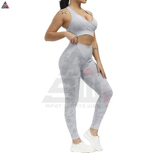 Conjunto Deportivo de 2 Piezas para Mujer, Talla Grande, Cintura Alta, Levanta Glúteos, Diseño de Malla Transpirable, Color Sólido - Product Image 5