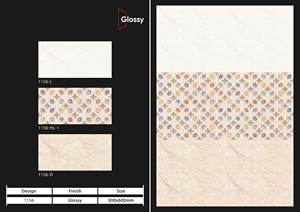 Azulejos de pared de cerámica 300x600mm Pared interior Azulejo de flor de porcelana esmaltada Fabricante de azulejos de pared de cerámica en India - Product Image 4