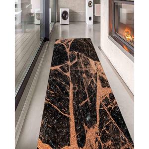 Tapis brillant en marbre noir et cuivre : Tapis moderne et tendance, tapis fin non tissé - Product Image 5