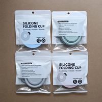 Vaso Plegable de Silicona de Grado Alimenticio de 180 ml con Tapa y Mosquetón, Apto para Lavavajillas y Microondas, Portátil para Camping y Uso al Aire Libre
