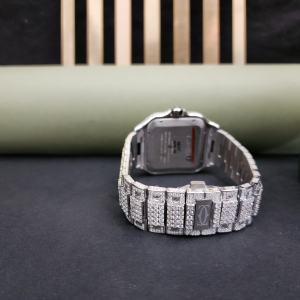 Montres de luxe en acier inoxydable avec diamants, mouvement japonais, entièrement serties de moissanite, qualité inégalée, étincelantes, mode, verre à quartz - Product Image 2