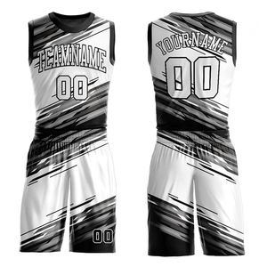 Ensemble d'uniforme de basket-ball taille plus respirant sur mesure deux pièces avec ceinture élastique et tissu lisse au toucher - Product Image 1