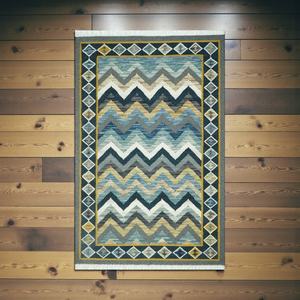 Tapis Kilim en laine tissé à la main, tissage plat, motif abstrait, écologique, épais, moderne, tapis décoratif - Product Image 4