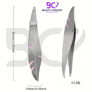 Pinzas de Cejas de Acero Inoxidable Personalizadas de Alta Precisión con Punta Inclinada, Herramienta Duradera para Depilación y Modelado de Cejas con Diferentes Diseños de Forma - Product Image 3