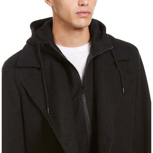 Cappotto Invernale American Rag da Uomo, Modello Miles in Lana, Lungo con Bottoni Decorativi, in Cashmere Nero, Taglia Media - Product Image 2