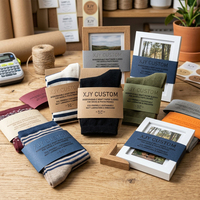Fundas de Papel Kraft Biodegradables Personalizadas XJY, Embalaje Laminado Mate con Relieve para Calcetines y Marcos de Fotos