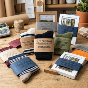 Fundas de Papel Kraft Biodegradables Personalizadas XJY, Embalaje Laminado Mate con Relieve para Calcetines y Marcos de <span class=keywords><strong>Fotos</strong></span> - Product Image 5