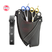 Étui en cuir avec ciseaux de coiffeur | Étui en cuir pour Salon de coiffure de beauté professionnel pochette sac ceinture Logo personnalisé