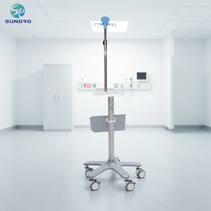 高品質ステンレス製IVポール、調節可能な移動式輸液スタンド、家庭クリニックや獣医用の緊急用トロリー - Product Image 5