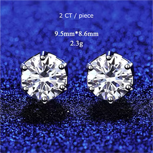 Boucles d'oreilles clous en moissanite hexagonale 1-4 carats – Bijoux élégants et durables - Product Image 1